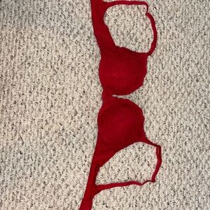 Elegant Red Lace Bra